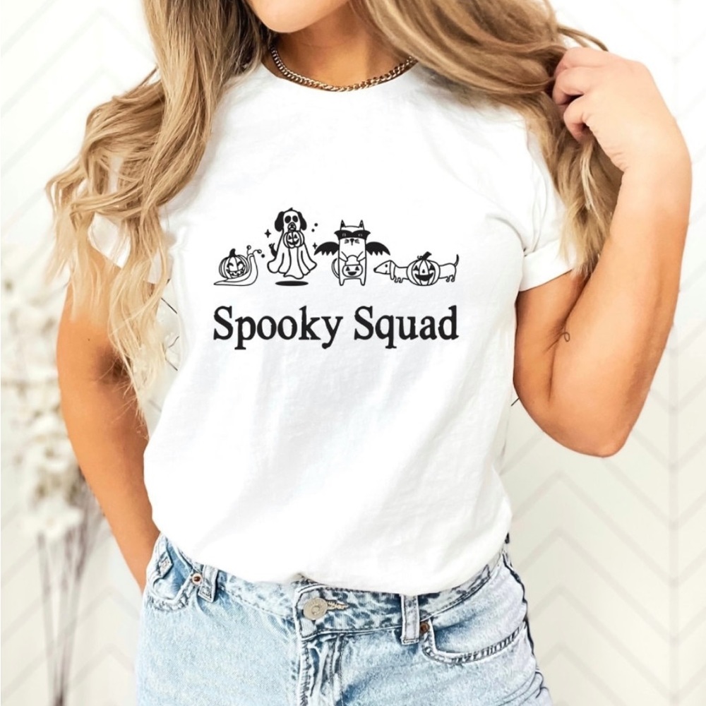 Spooky Squad Halloween Animals Trick or Treating Cat Dog Snail Pumpkin Ghost Bat